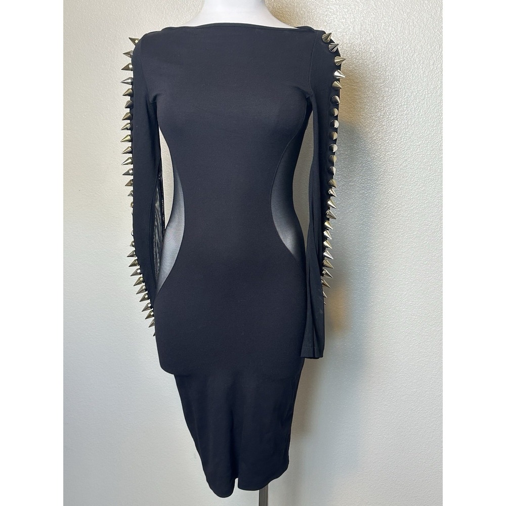 NEW Kiki Riki Spike Mesh Bodycon Dress S Party Cocktail Sexy Hot Club Dolls Kill